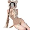 FELICE Cat Cosplay Sexy Erotic Animal 7-Piece Set Ears T-Back Lingerie Extreme Fetish Gift