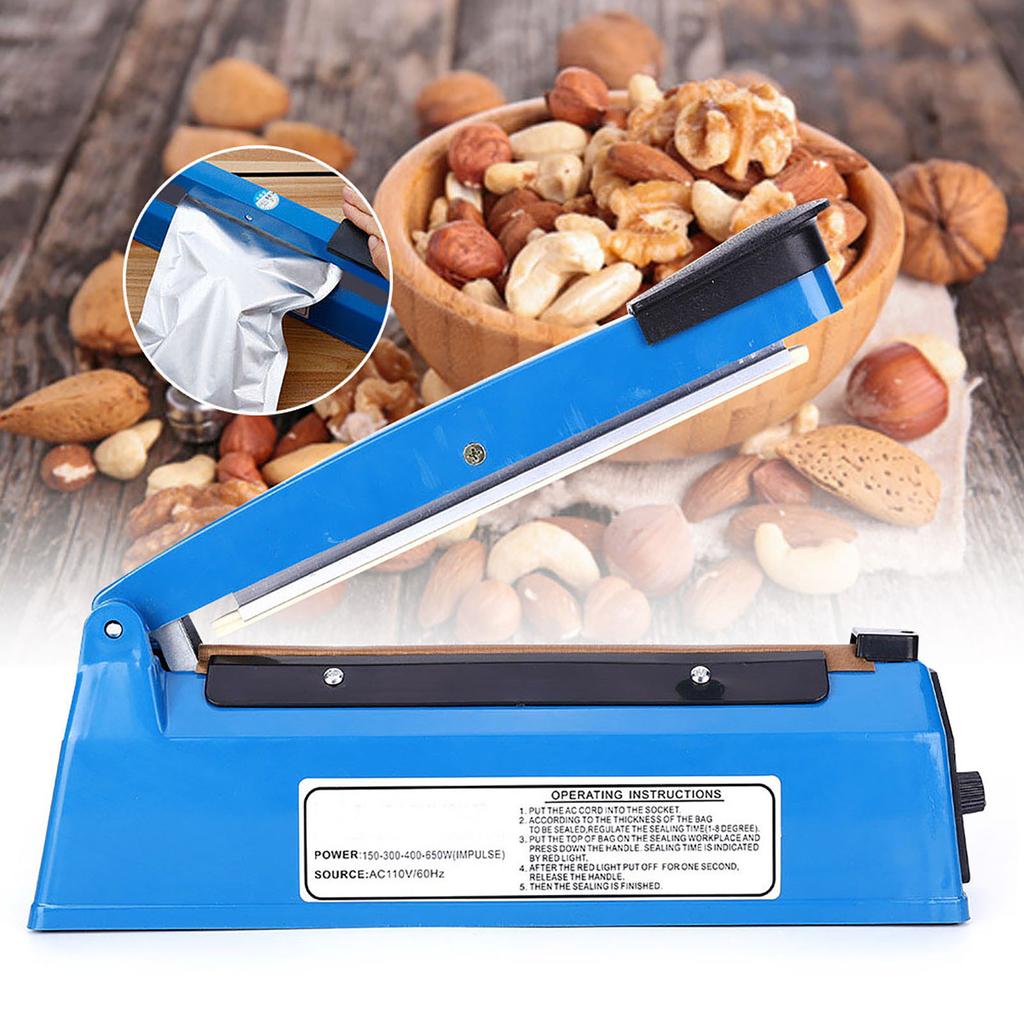 PFS‑200 300W Manual Heat Bag Sealer 8in Impulse Sealing Machine Adjustable Timer