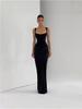 European Spring 2026 Square Neck Sleeveless Slim Fit Ruffle Dress