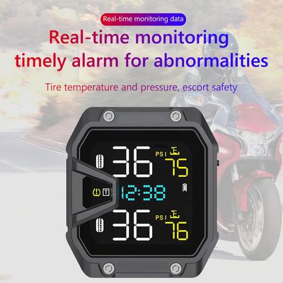 Système de surveillance de la pression des pneus TPMS pour moto avec 2 capteurs Système d'alarme de surveillance de la pression des pneus de moto Écran LCD