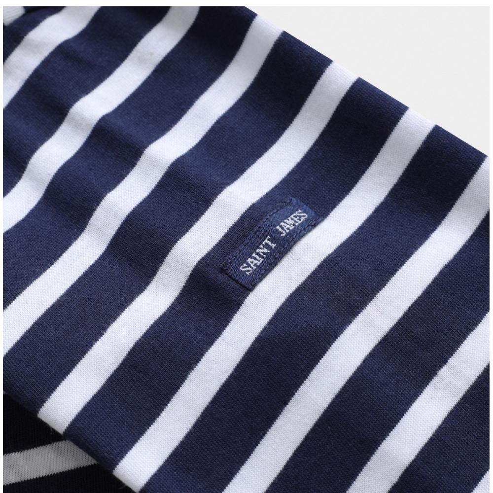 SainT James Kids Long Sleeve T shirT Modern sTripe Marine Neige 2066