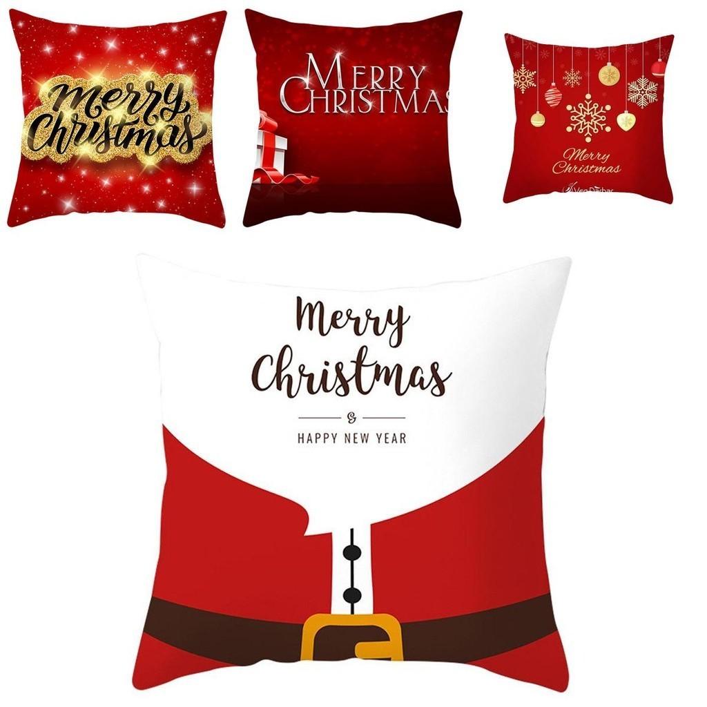 Festlicher Weihnachtlicher Roter Kissenbezug Luxuriöser Kissenbezug Für Fröhliche Heimdekoration