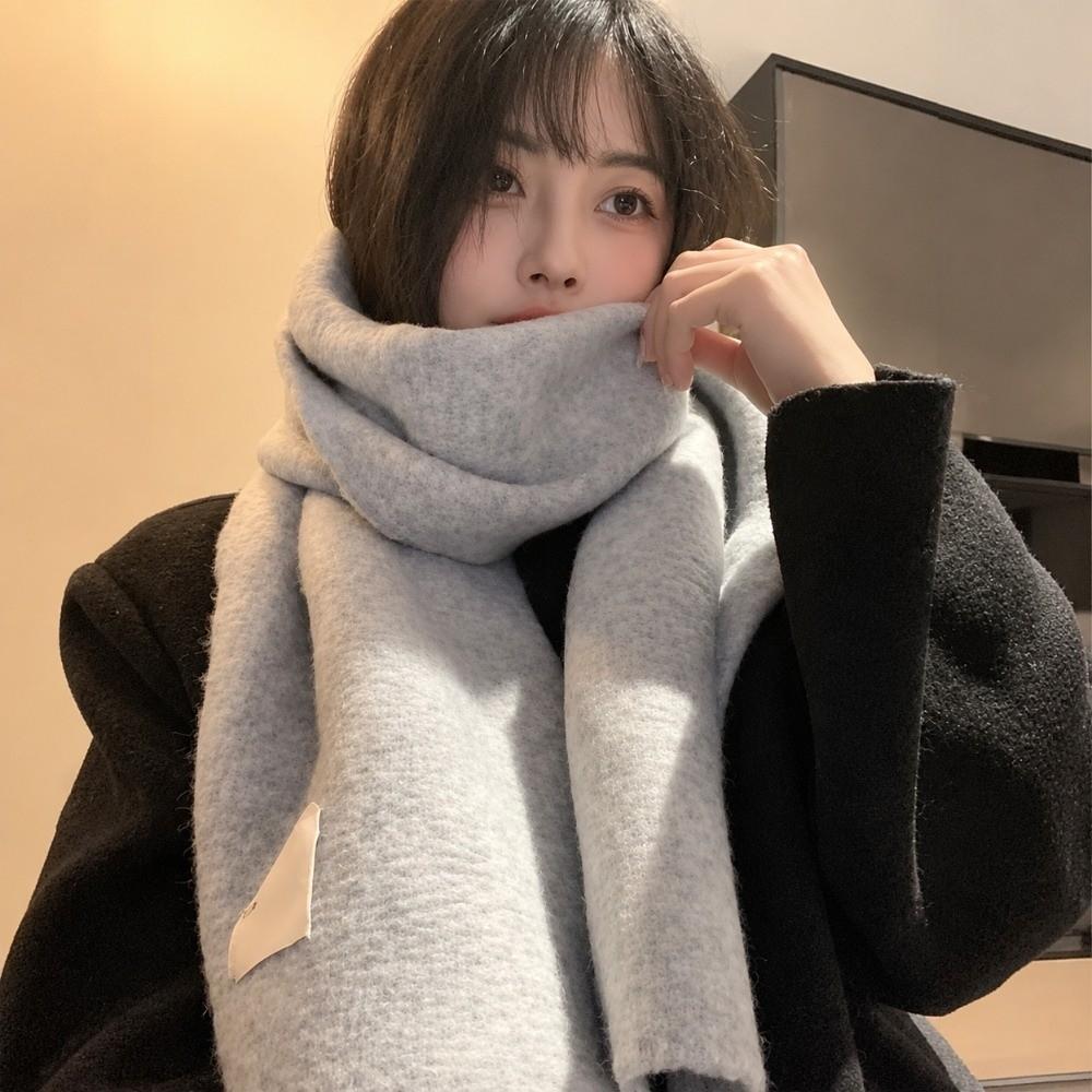 Korean Style Knitted Scarf Thickened Warm Scarf Fashion Neck Warmer Winter
