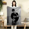 1PC Name Black White Custom Name Patterned Flannel Blanket Suitable For All Seasons for Home Decor Warmth and Comfort Gifts Holiday Gift