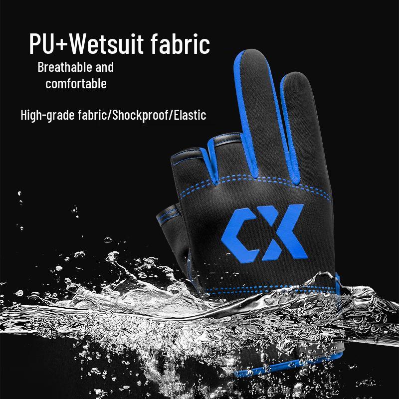 Men's Ultra-Thin Waterproof Fishing Gloves with Sun Protection, Anti-Prick Design, and Anti-Slip Three-Finger Cut for Summer Fly Fishing