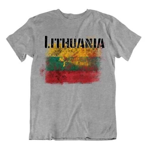 Lithuania Flag T-Shirt City Map Salient Argent Best Original Gift XL