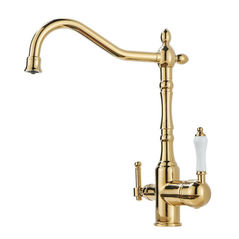 Antique Waterfilter Tap Kitchen Faucet Gold Mixer Drinking Kitchen Purify Faucet Kitchen Sink Tap Water Tap Crane For Kitchen