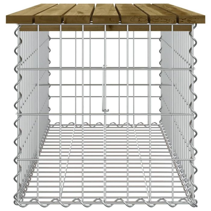 VidaXL Design Gabion Garden Bench 103x44x42 Cm Impregnated Pine Wood 834361