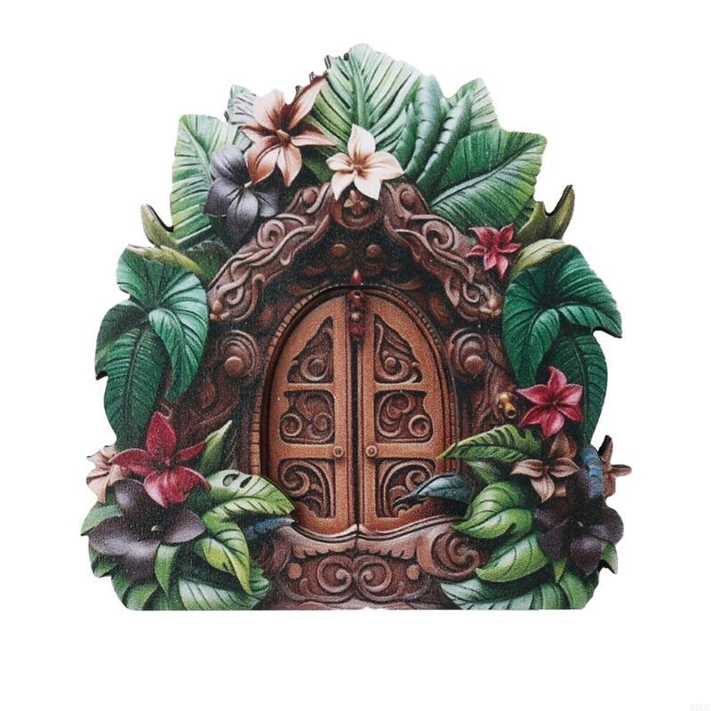 Miniature Fairy Garden Accessories Fairy Door for Tree Garden Sculpture Lawn X3UC