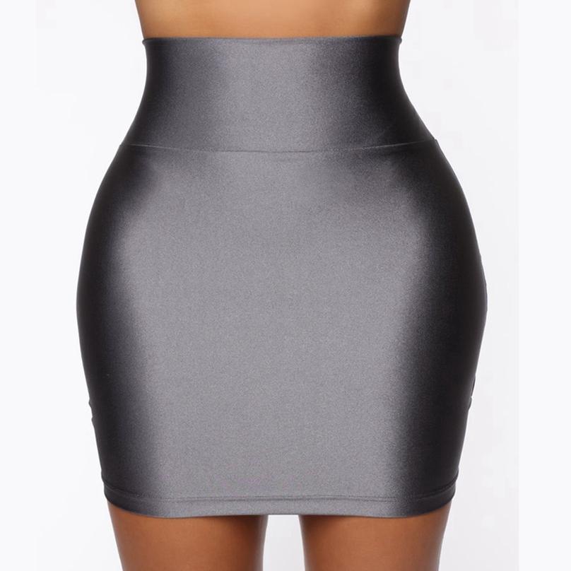 Feminine Sense Solid Color Women Wild Slim Short Skirt Comfortable One-step Package Hip Skirt