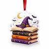 Acrylic Reading Ghost Pendant 2D Flat Halloween Bag Charm Halloween Ghost Ornaments  Halloween