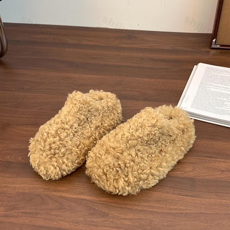 Fashion Women's Slippers 2025 Autumn Winter Fashion New Comfortable Furry Indoor Casual Slippers Platform Female Retro Warm Plush Shoes