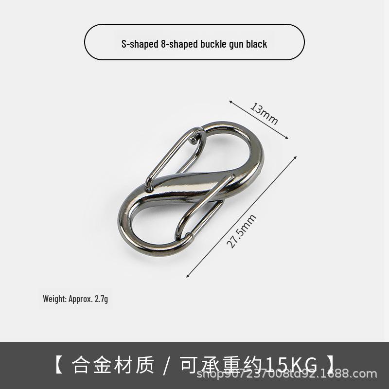 Zinklegierung Schwarz Elektrophorese S-förmige Feder Schnalle für Camping und Outdoor Bergsteigen