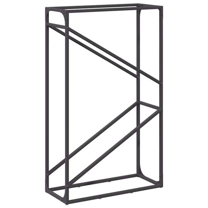 VidaXL Portant de bois chauffage noir 60x25x100 cm, support à bûches de cheminée, support à bûches, support à bûches, 864327