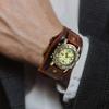 Cowhide Strap Leather Strap Watch Black Brown Watch Bracelet Fashion Cowhide Bracelet Watch  Casual
