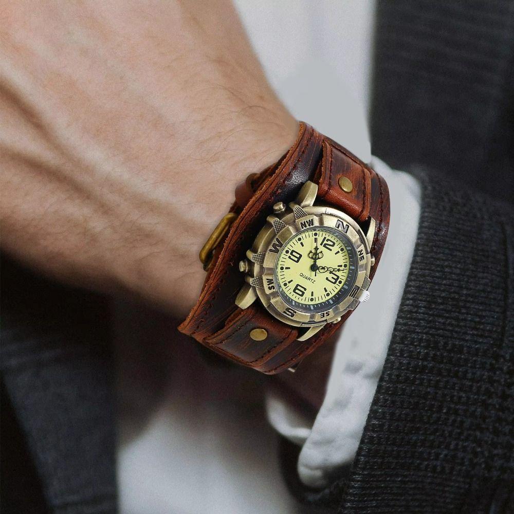 Cowhide Strap Leather Strap Watch Black Brown Watch Bracelet Fashion Cowhide Bracelet Watch Casual
