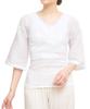 [SOUBIEN] Women's Summer Undergarment, Crepe Fabric, White Cotton, Japanese Style, Made In Japan, Straight Sleeves, Size L