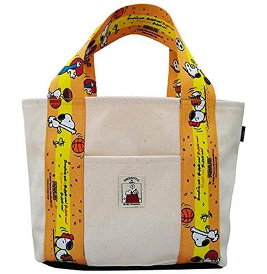 Snoopy Tote Bag Shoulder Handle Stylish Sub Bag Shopping Bag Canvas Good Made In Japan Character Cute SNOOPY Sports Ivory S Width 33 X Height 20 X