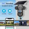 LS VISION Solar 4G Camera With Sim Card 12MP 6K Three Lens Three Screen Monitor Night Vision Security Protection PTZ Video Surveillance
