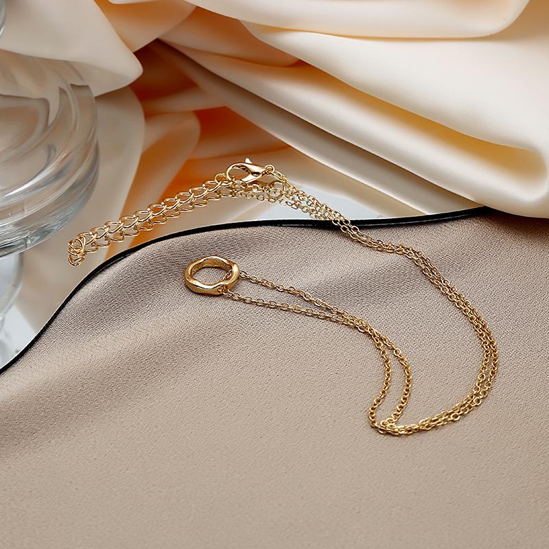Exaggerated Personality Minimalist Women'S Irregular Round Necklace, Trendy Ring Pendant Collarbone Chain