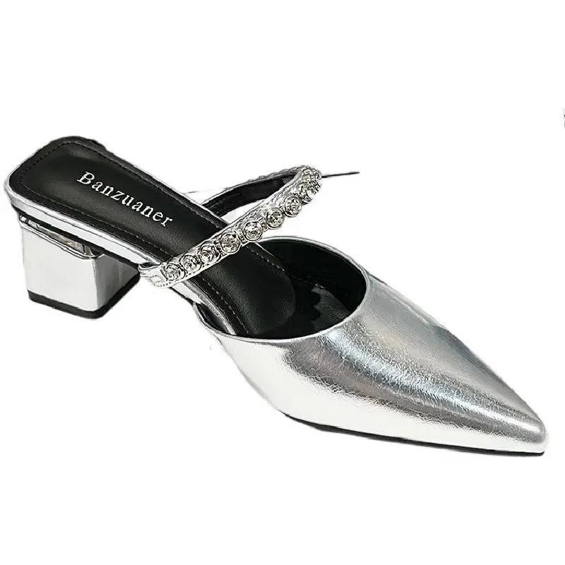  sapatos femininas women fashion silver sexy party wedding square heel shoes lady casual spring summer shoes ab604