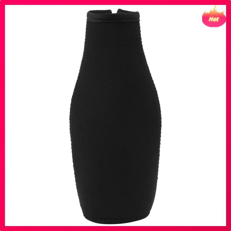 12 Pack Beer Bottle Cooler Sleeves Keep Drink Cold Zip-Up Extra Thick Neoprene Insulated Sleeve Cover Black