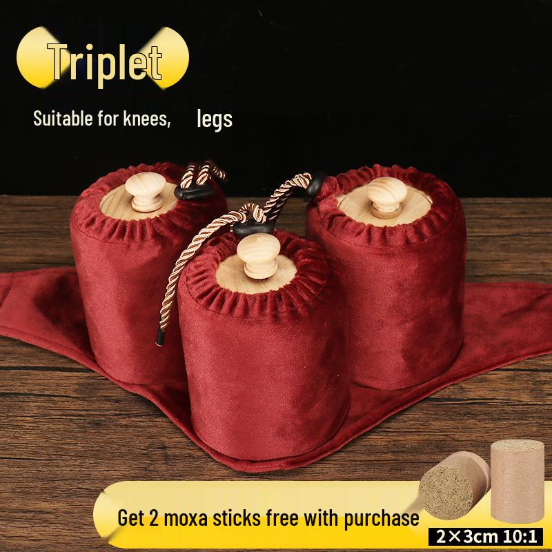Portable Solid Wood Moxibustion Box with Smoke Filter - Hanging Moxibustion Pot for Abdominal Use
