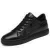 Men's Trendy Cowhide Sneakers - 8CM Taller, Round Toe, Thick Sole, Casual Sports Shoes