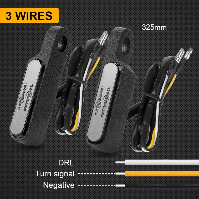 Motorcycle Mini LED Turn signals Handlebar Blinker Indicators Amber Flowing signal lamp DRL for honda yamaha kawasaki cafe racer