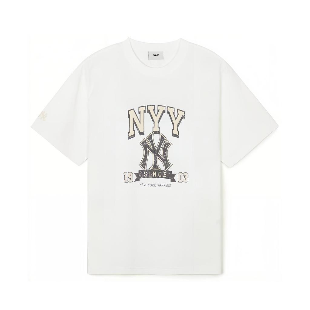 MLB Drop Shoulder Sleeve T Shirt Unisex White 3ATSN0343-50WHS