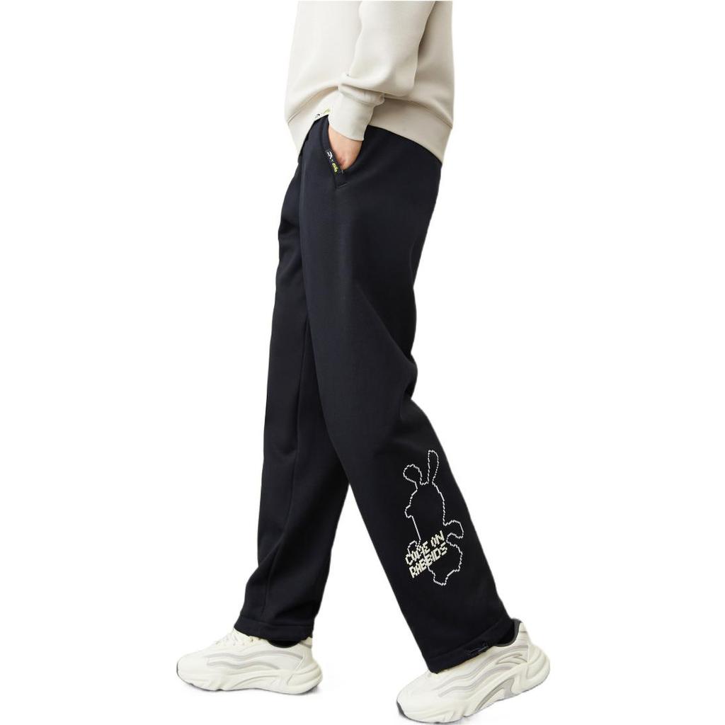 Anta Logo Print Pattern Elastic Drawstring Cuffed Sports Pants Men Pants Black 172248303-6