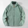 Reversible Fashion Fleece Jacket for Spring Autumn Unisex Couple Coral Fleece Polar Fleece Sherpa Wool Warm Blouse