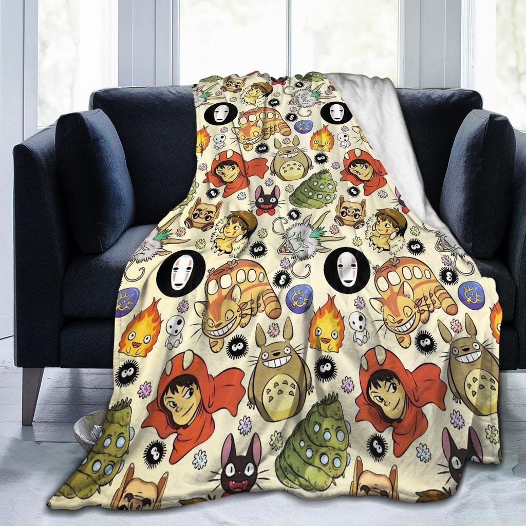 Susuwatari Soot Sprites M-Mononoked Blankets Flannel Spring/Autumn Aways Princessed Throw Blanket for Bedding Bedroom Bedspread