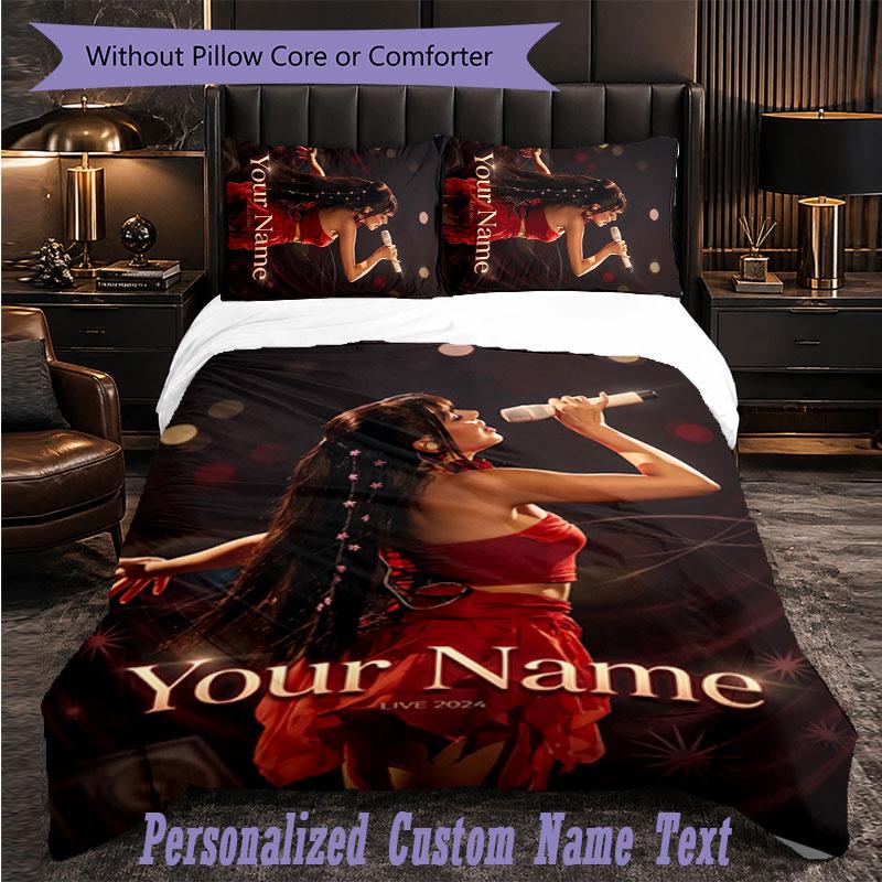 Personalized 3Pcs Bedding SetAyliva Custom Text Duvet Cover Pillowcase Set Bedroom Gift