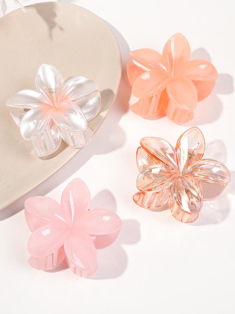 4 Stück Niedliche Blume Bananen Haarspangen für Dickes Haar, Starker Halt Rutschfest, Hawaiianisch, Haarschmuck für Frauen Mädchen Urlaubsgeschenk