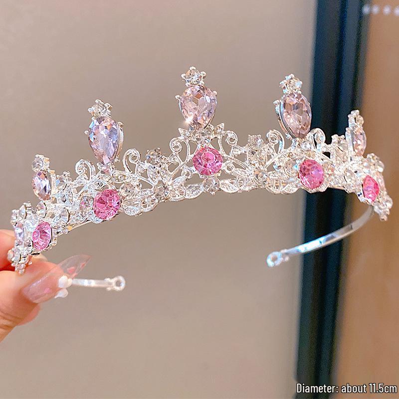 Princess Birthday Crown Headband for Girls – High-end Hair Accessories & Clip