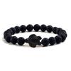 Bracciale con Perline Tartaruga Marina Estiva per Uomo Charms Braccialetti con Pietre Naturali Lava Nera Elastici Gioielli Boho da Donna Regali
