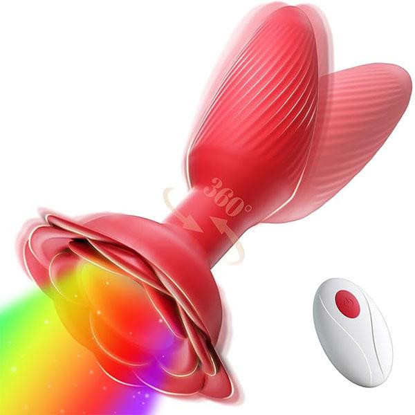 Rose Sex Toys Vibrators, 360°Rotation Adult Toys for Women, Remote Control 10 Vibrating Rotating Modes, Couple Sex Toy Prostate Massager