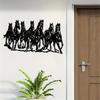 Horse Metal Wall Art Seven Horses Horse Home Sign Entrance Decoration Farmhouse Wall Decoration Animal Metal Craft Butterflies