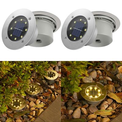 4 Pack Solar Ground Light Outdoor 8 LEDS Solar Landscape Lamp Waterproof Garden In-ground Pathway Lights for Lawn Yard Walkway