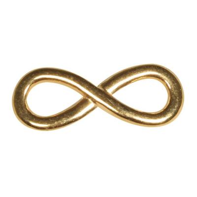 Metal Ornament Infinity, 1.1x2.9cm, 2 Holes At 5mm, Gold