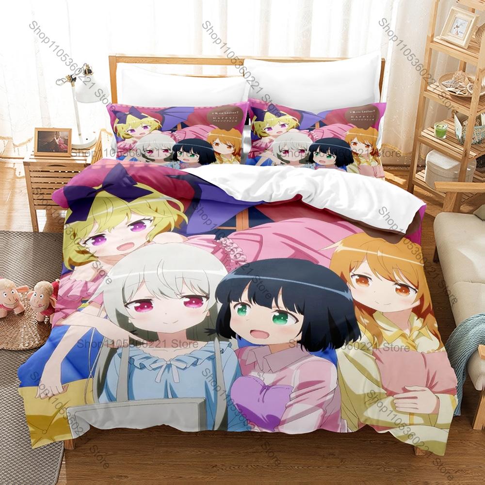 Cute Daily Vampire Manga Tonari No Kyuuketsuki-san Art Print Bedding Set 3in1 1 Duvet Cover 2 Pillowcases Soft Household Bed