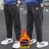 Boys Casual Fleece Lined Corduroy Long Pants Big Kids Children Trousers