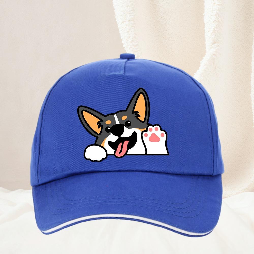 Cute corgi baseball cap for Unisex and Women outdoor travel hiking sunscreen hat leisure adjustable Hip Hop Hat for Adult