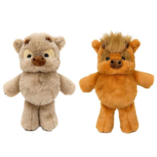 Highland Cow Stuffed Animal, Soft Running Calf Plush Toy for Kids, Cuddle Hugging Plushie for Boys Girls, Portable Travel Companion Gift