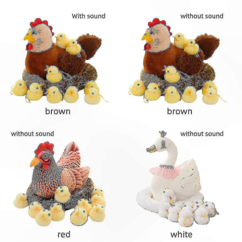 Plush Chicken with Henhouse and 10 Chicks in Eggs for Christmas Stocking Stuffers Soft Toy Playset for Kids