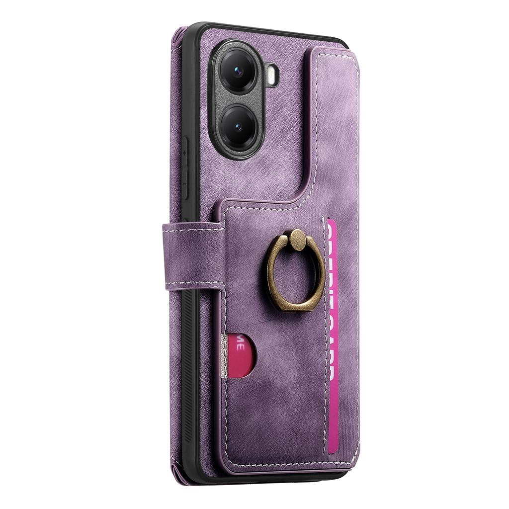 Für Xiaomi Poco X7 Pro 5G/Xiaomi Redmi Turbo 4 5G Leder Handy-Rückseite mit RFID-Blockierung Reißverschluss-Geldbörse Ständer