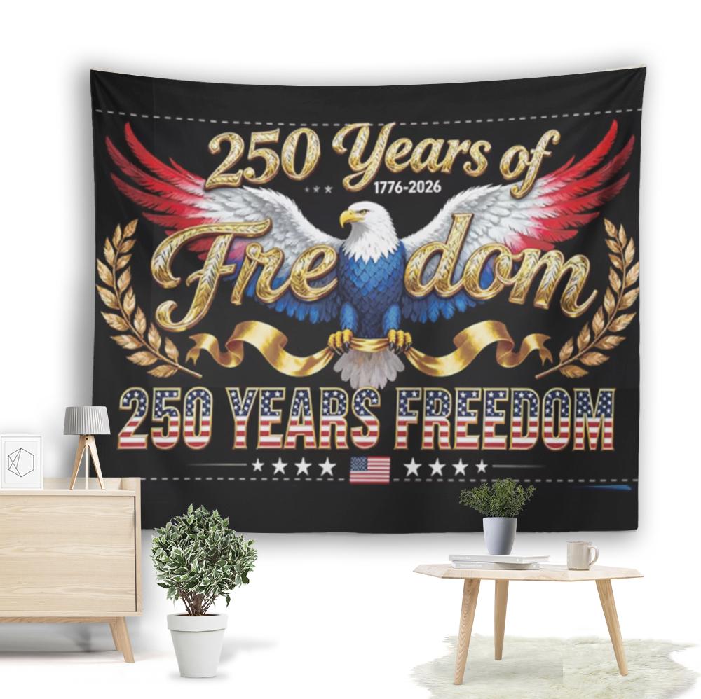 1pc USA 250th Anniversary Decoration Flag Tapestry  Fabric Wall Hanging for Patriotic Home Decor