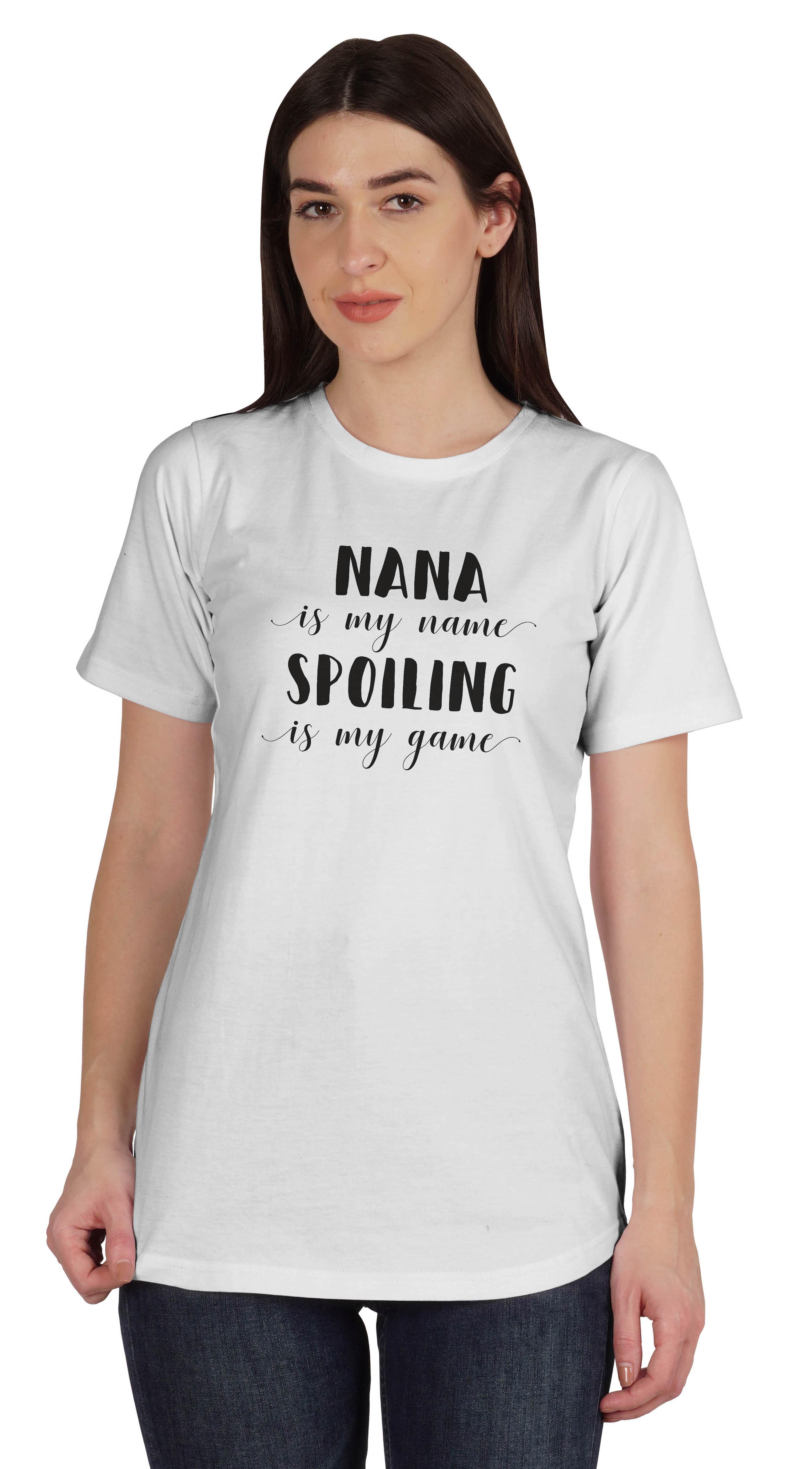 

Inkmeso Nana Is My Name Spoiling Is My Game Short Sleeve TShirt Grandmother XXL білий