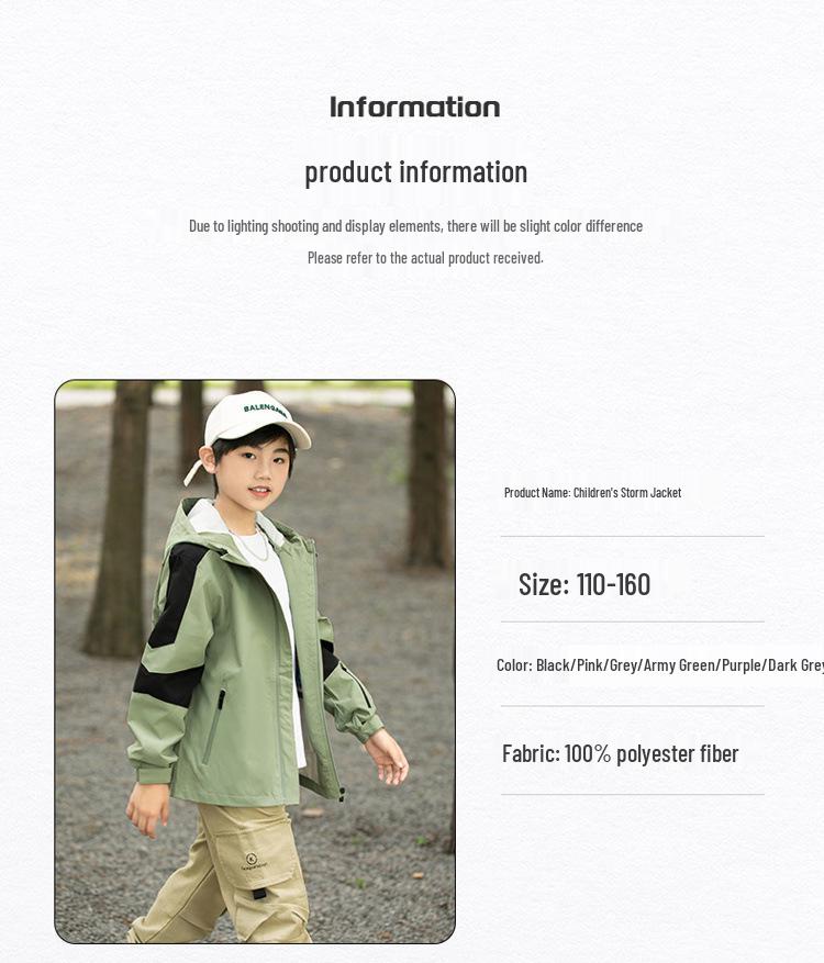 Kinder 2024 3-in-1 Winddichte Wasserdichte Jacke: Jungen- & Mädchen- Abnehmbare Herbst/Winter-Oberbekleidung